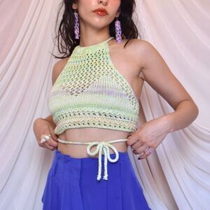 Zara crochet halter cropped top